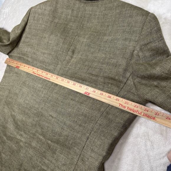 VTG Polo Ralph Lauren Italy Blazer Mens Size 44 R Linen Flax Herringbone Coat - Picture 10 of 14